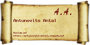 Antunovits Antal névjegykártya